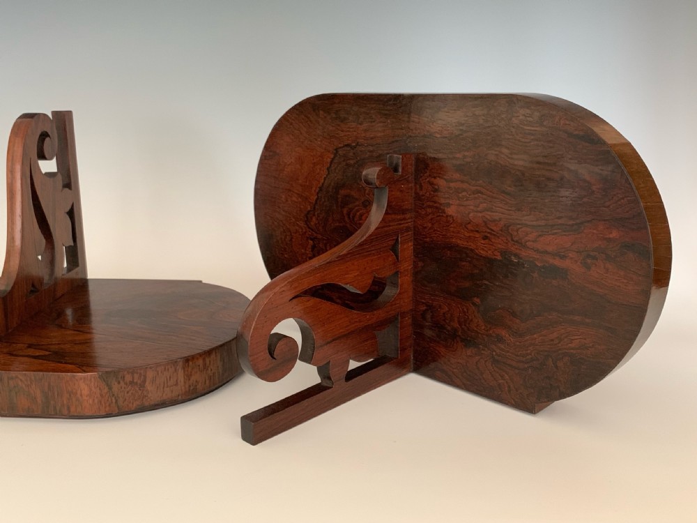 Mid Victorian Pair of Rosewood Wall Brackets View II