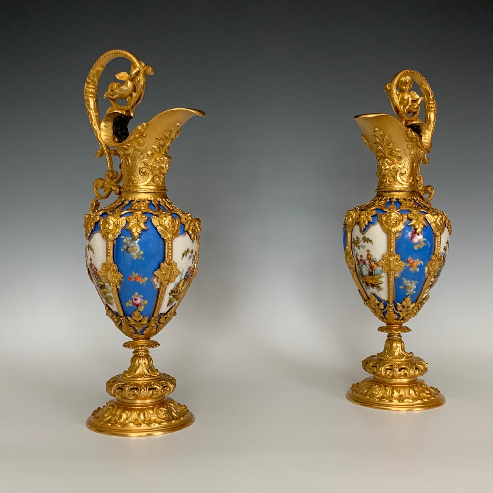 French Ormolu Mounted Porcelain Ewers View II