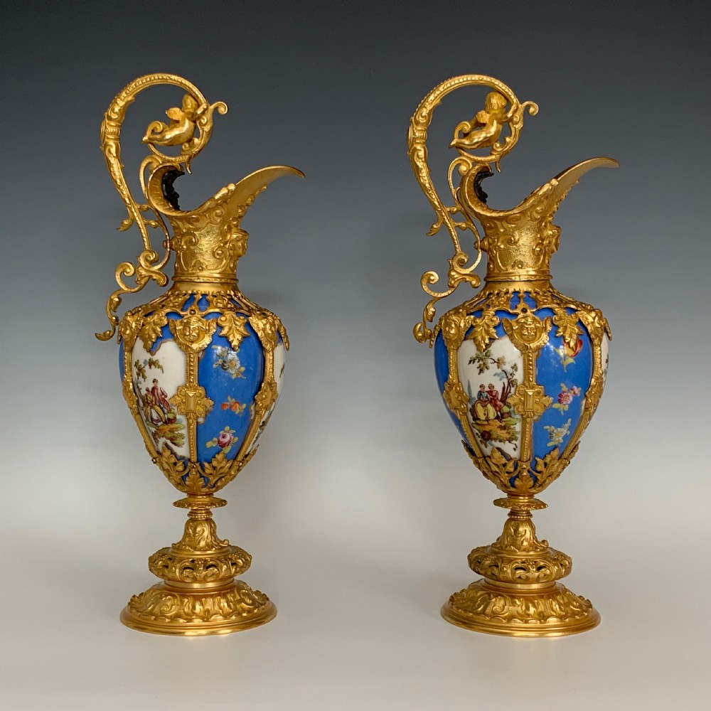 French Ormolu Mounted Porcelain Ewers View VI