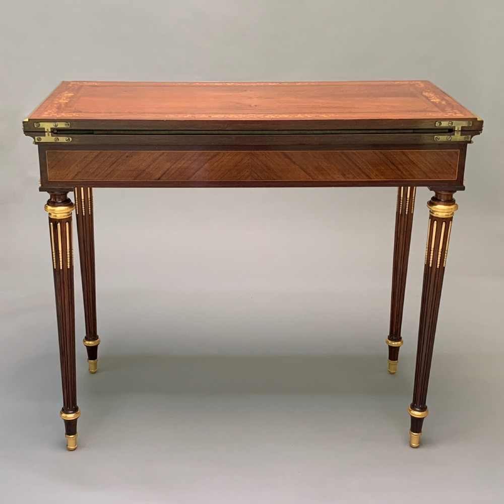 French Marquetry Inlaid Card Table attributed to Francois Linke View III