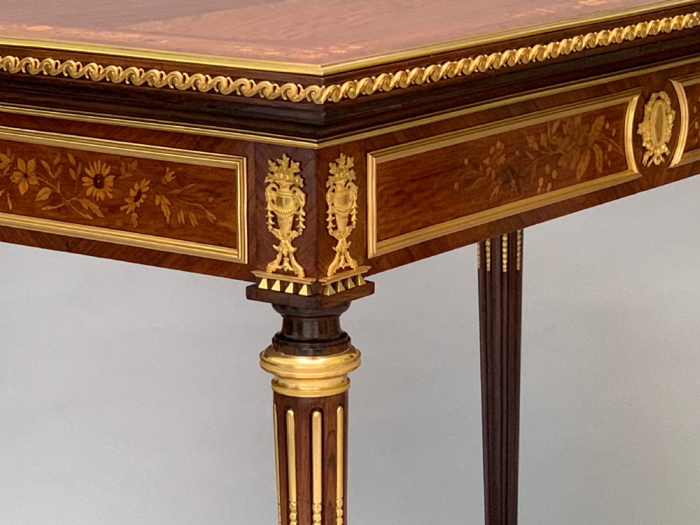 French Marquetry Inlaid Card Table attributed to Francois Linke View IV