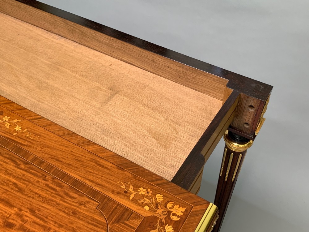 French Marquetry Inlaid Card Table attributed to Francois Linke View V