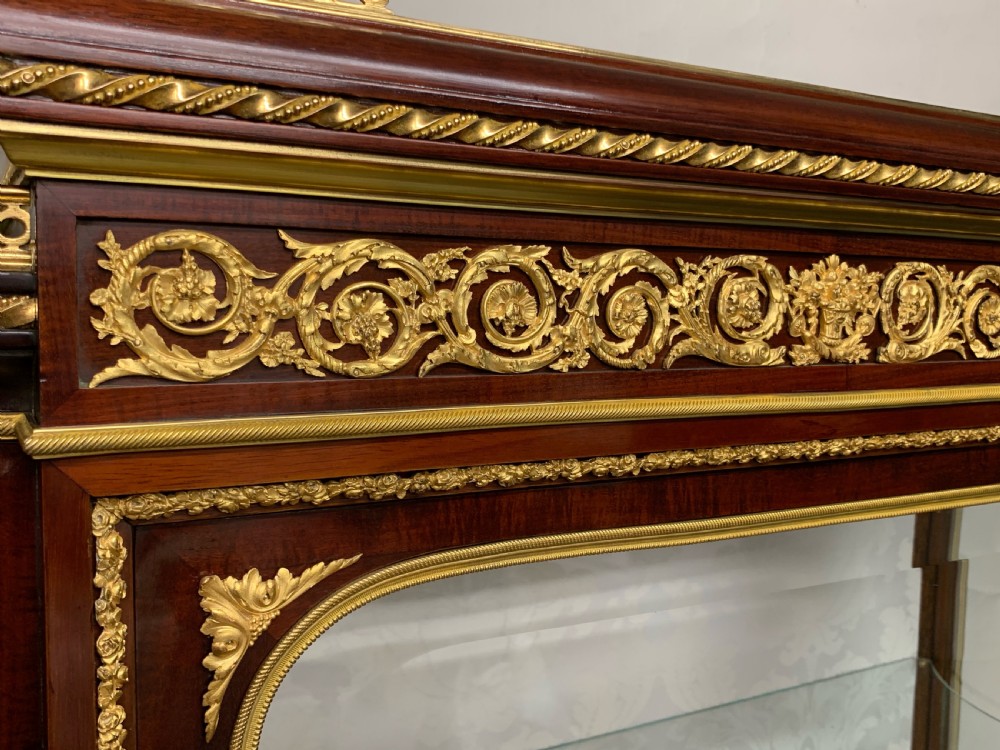 Superb Mahogany & Ormolu Display Cabinet Louis XVI Style by Francois Linke View III