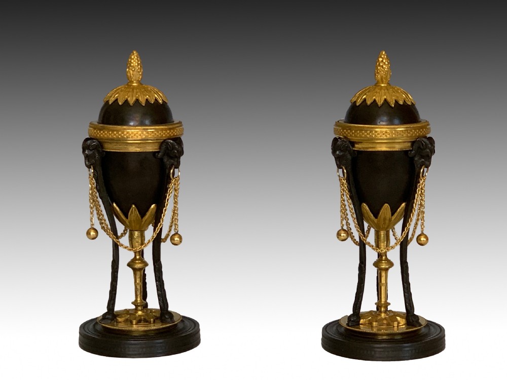 Antique Regency Bronze & Ormolu Cassolettes