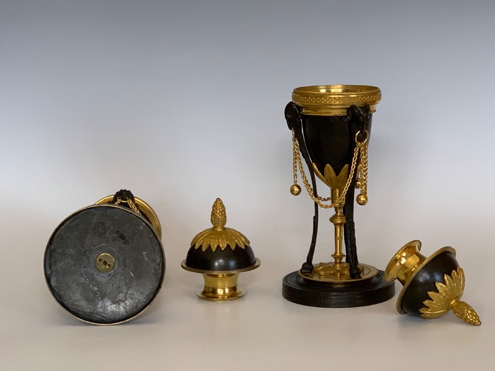 Antique Regency Bronze & Ormolu Cassolettes View III