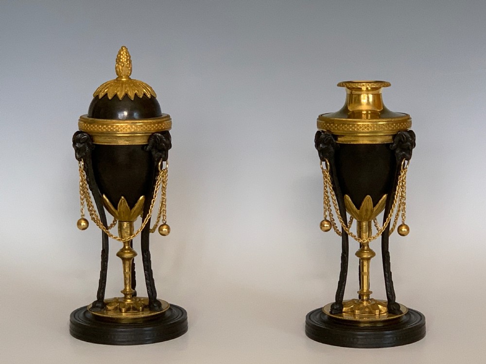 Antique Regency Bronze & Ormolu Cassolettes View V