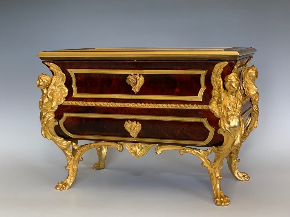 Antique Ormolu Tortoiseshell Casket Bijouterie after Andre Charles Boulle View III