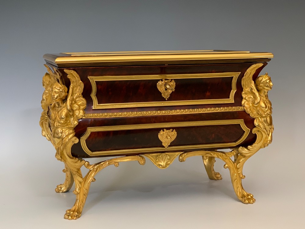 Antique Ormolu Tortoiseshell Casket Bijouterie after Andre Charles Boulle View IV
