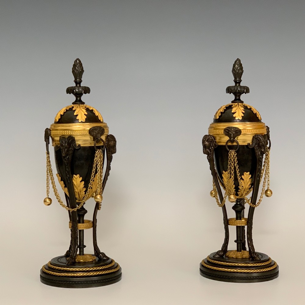 French Ormolu & Bronze Cassolettes in the Louis XVI Style