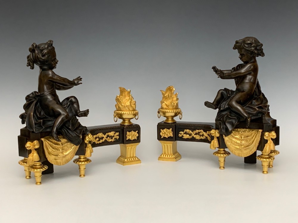 Fine French Bronze & Ormolu Chenets