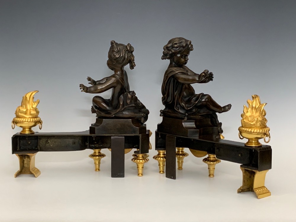 Fine French Bronze & Ormolu Chenets View V