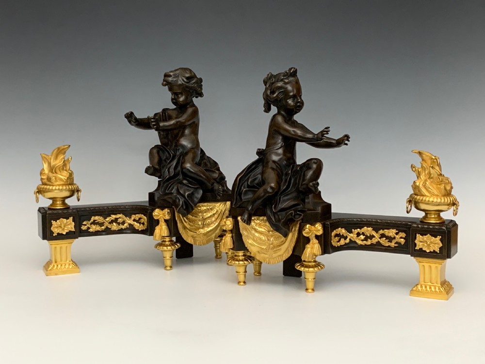 Fine French Bronze & Ormolu Chenets View VII