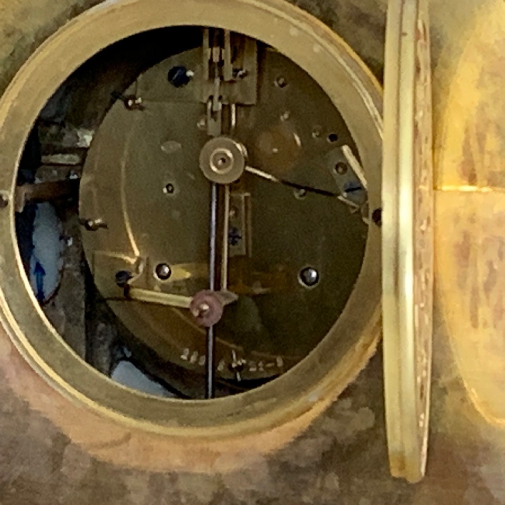 A French Napoleon III Gilt Bronze and Blue Celeste Ground Sèvres Style Porcelain Clock by Jean Baptiste Delettrez View V