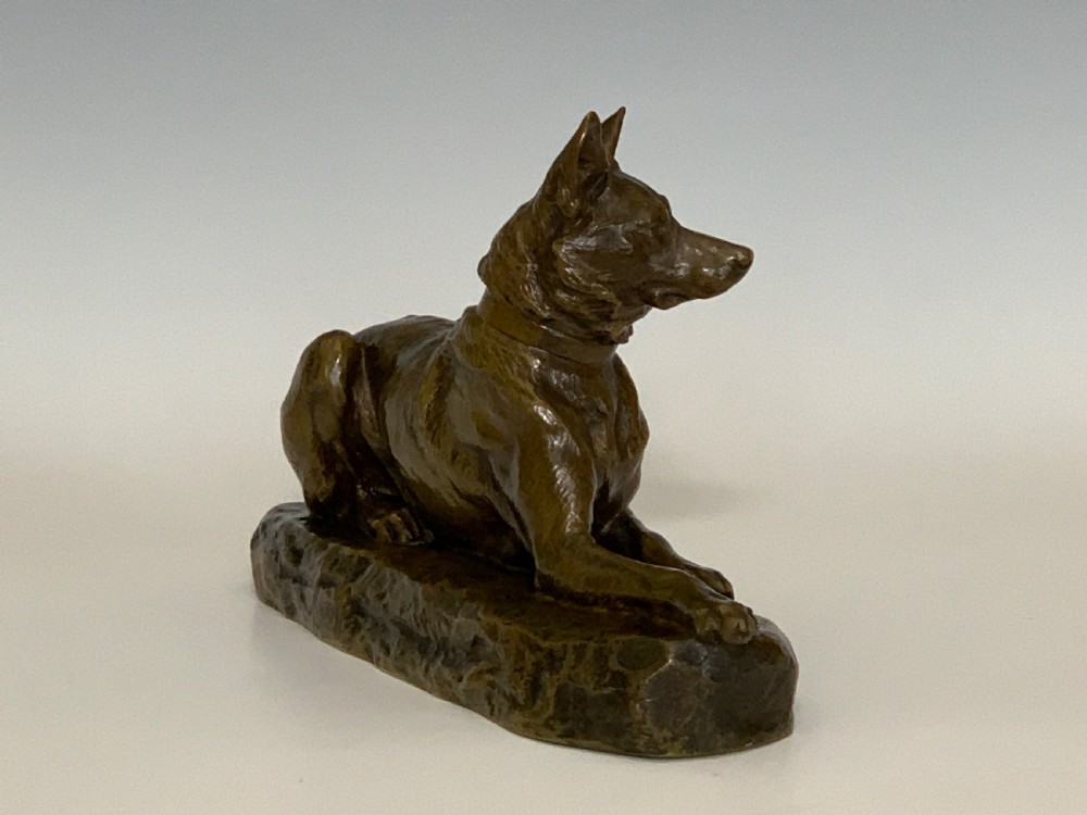 Antique Bronze Dog by Louis Riche View II