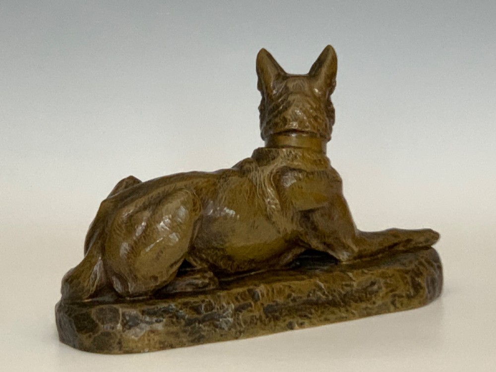 Antique Bronze Dog by Louis Riche View IV