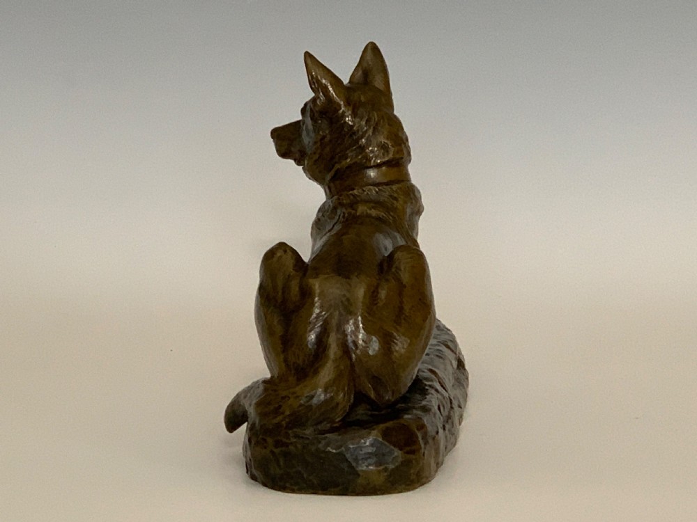 Antique Bronze Dog by Louis Riche View V