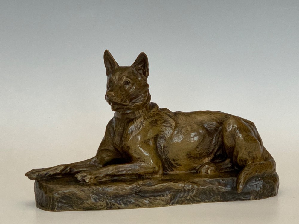 Antique Bronze Dog by Louis Riche View VII