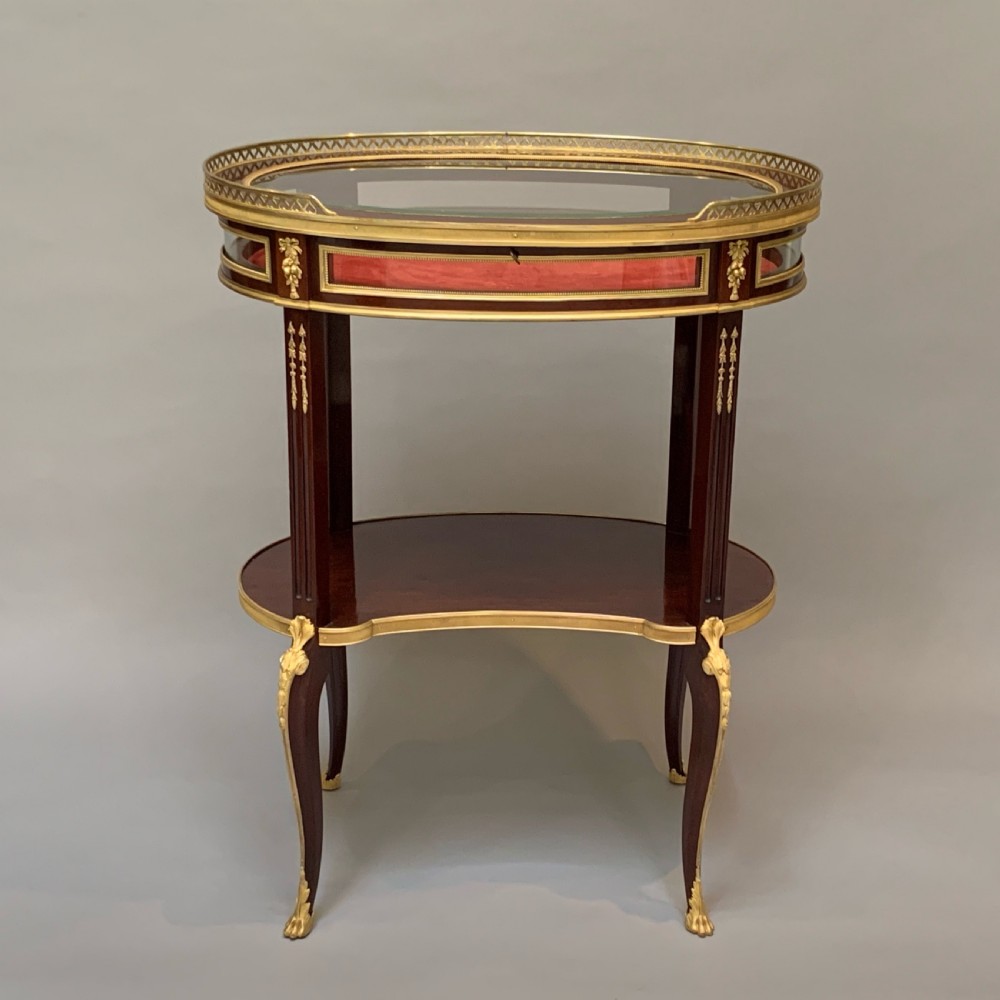 French Mahogany & Ormolu Mounted Table Display Bijouterie Attributed Linke View V