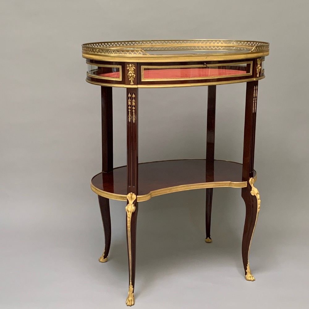 French Mahogany & Ormolu Mounted Table Display Bijouterie Attributed Linke View VI