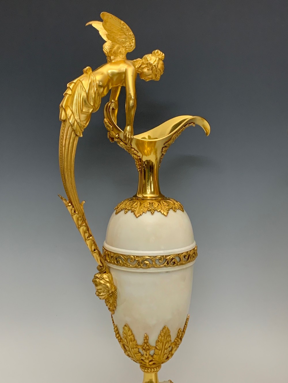 Pair of Ormolu Mounted Marble Ewers After Claude Galle View V