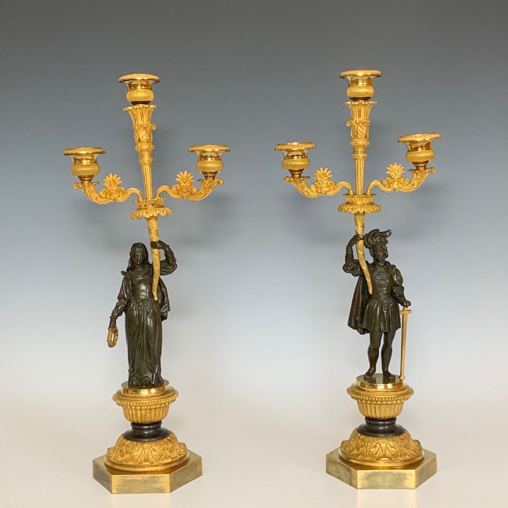 Pair of 19th Century French Charles X Ormolu Candelabra