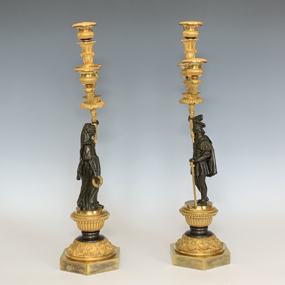 Pair of 19th Century French Charles X Ormolu Candelabra View VI