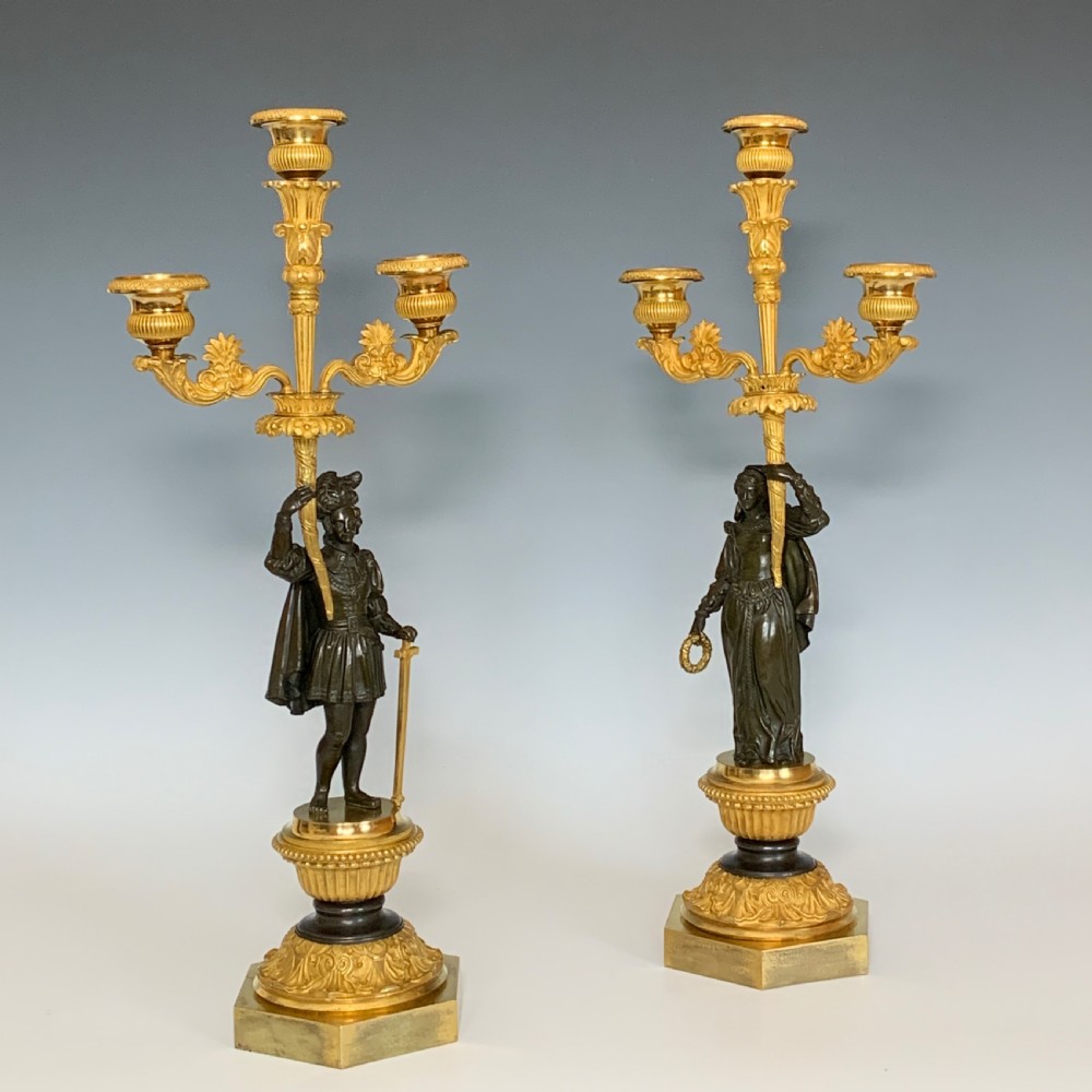 Pair of 19th Century French Charles X Ormolu Candelabra View VIII