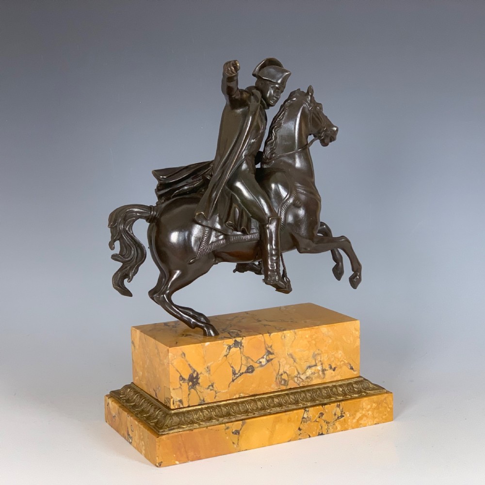 French Equestrian Bronze & Sienna Marble Napoleon on Horseback View VII