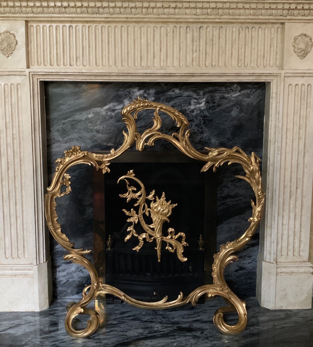 French Gilt Fire Screen Ormolu Firescreen by BY MAISON MARQUIS View III