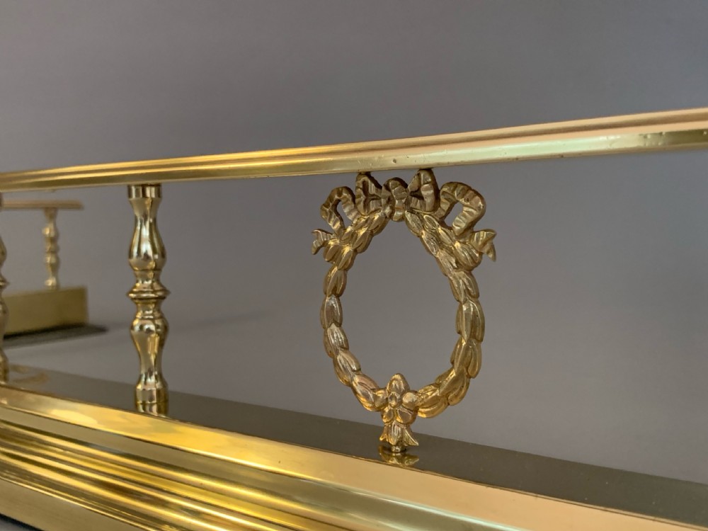 Edwardian Neoclassical Style Brass Fender View II