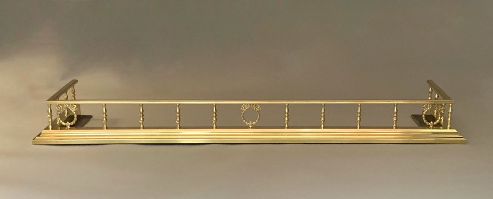 Edwardian Neoclassical Style Brass Fender View III
