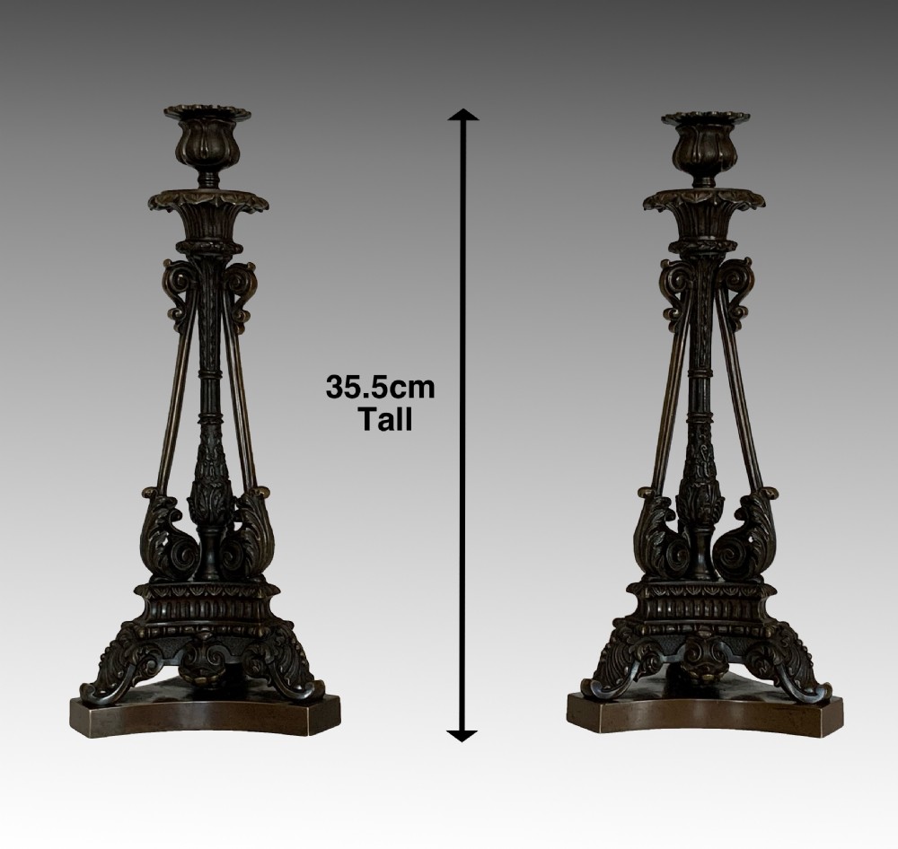 A Pair of French Bronze Candlesticks View IX