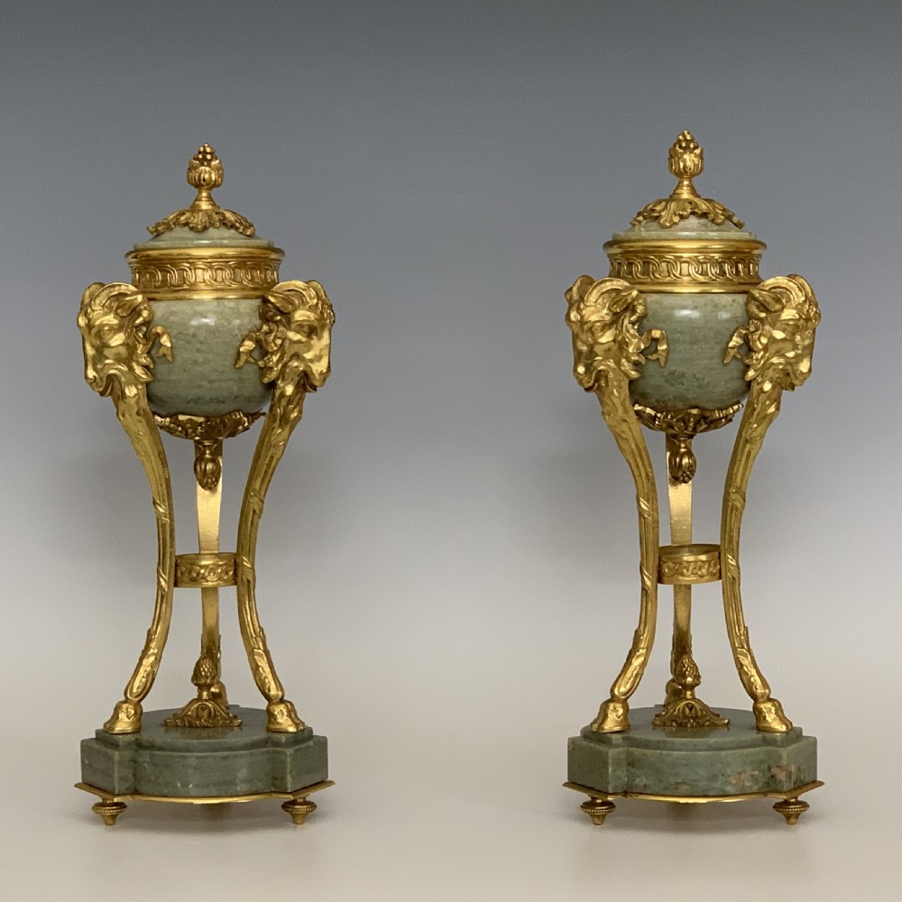Louis XVI Style Ormolu Mounted Marble Cassolettes