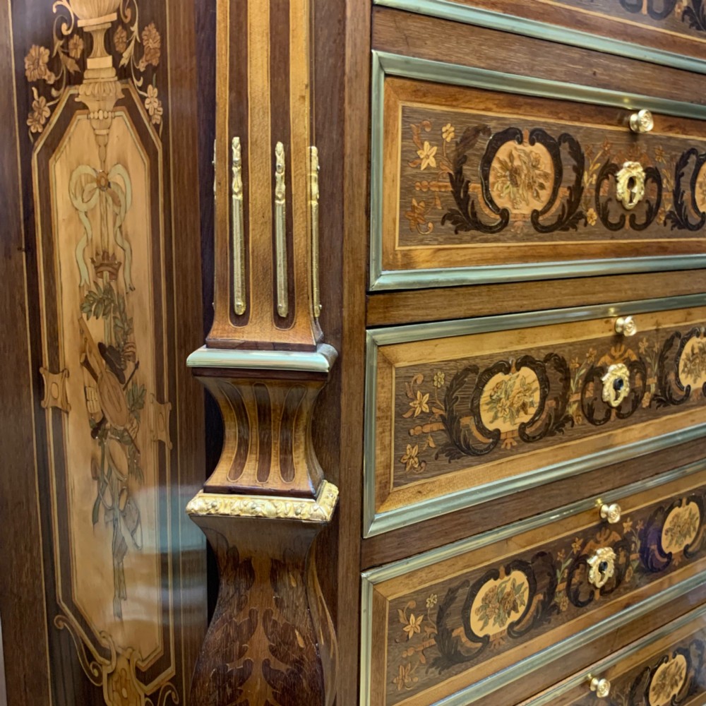 Maison Krieger French Marquetry Inlaid Secretaire Semanier View VII