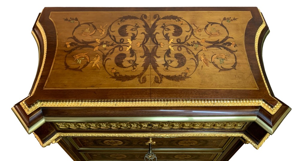 Maison Krieger French Marquetry Inlaid Secretaire Semanier View XI