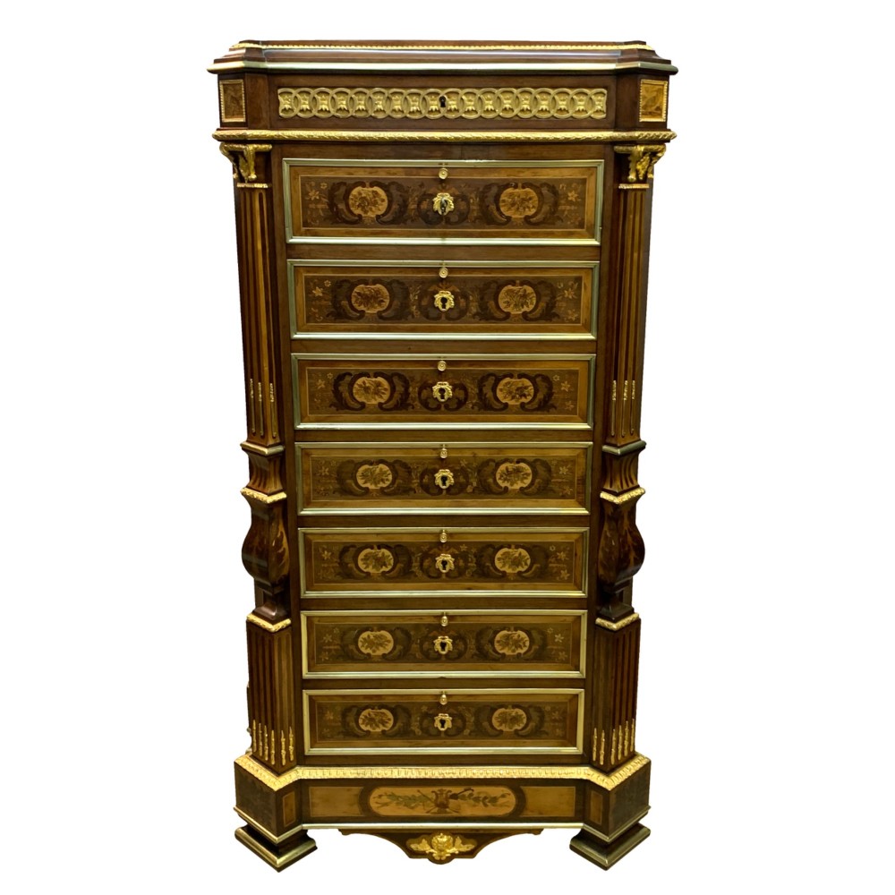 Maison Krieger French Marquetry Inlaid Secretaire Semanier View XIII