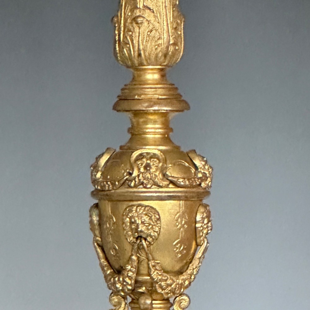 Five 18th Century Venetian Gilt Bronze Candlesticks View V
