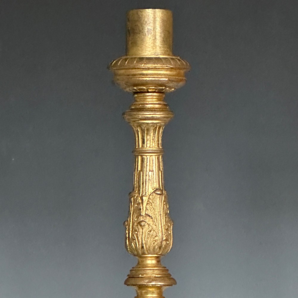 Five 18th Century Venetian Gilt Bronze Candlesticks View X