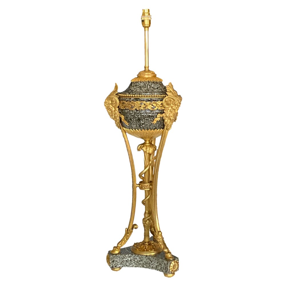 Fine Continental Ormolu Mounted Table Lamp of Large size