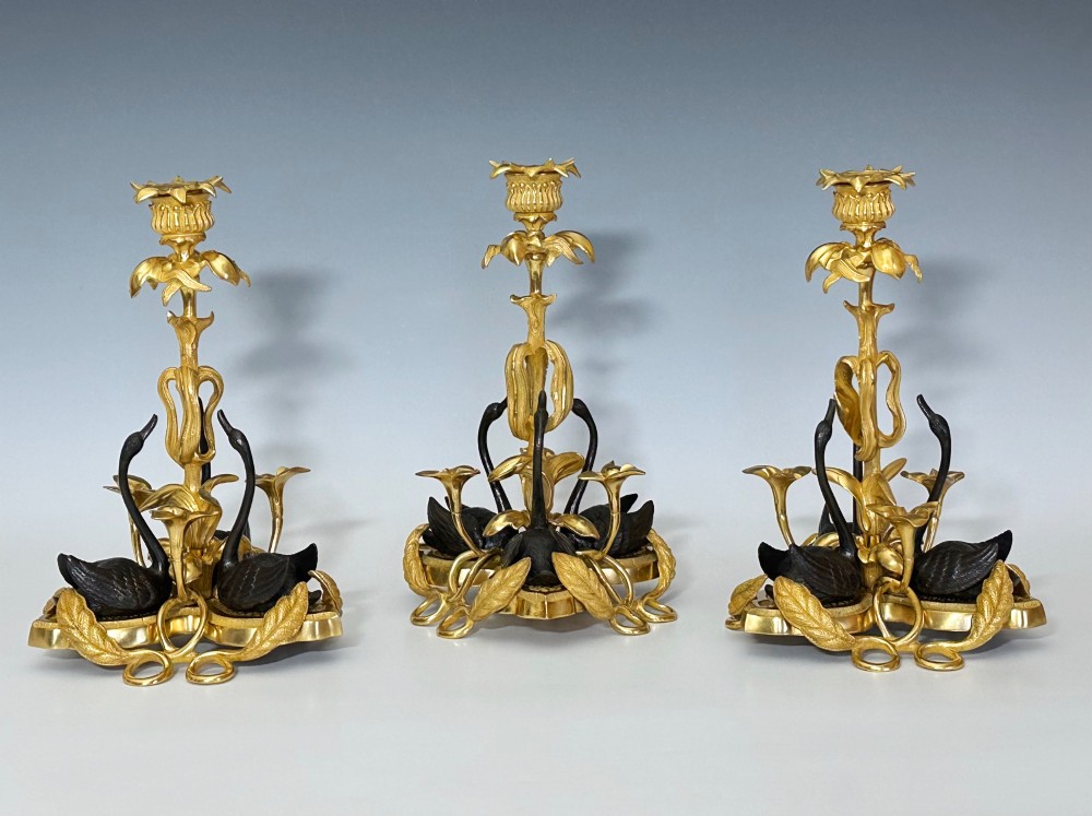 Victorian Ormolu & Parcel Bronze Candlesticks