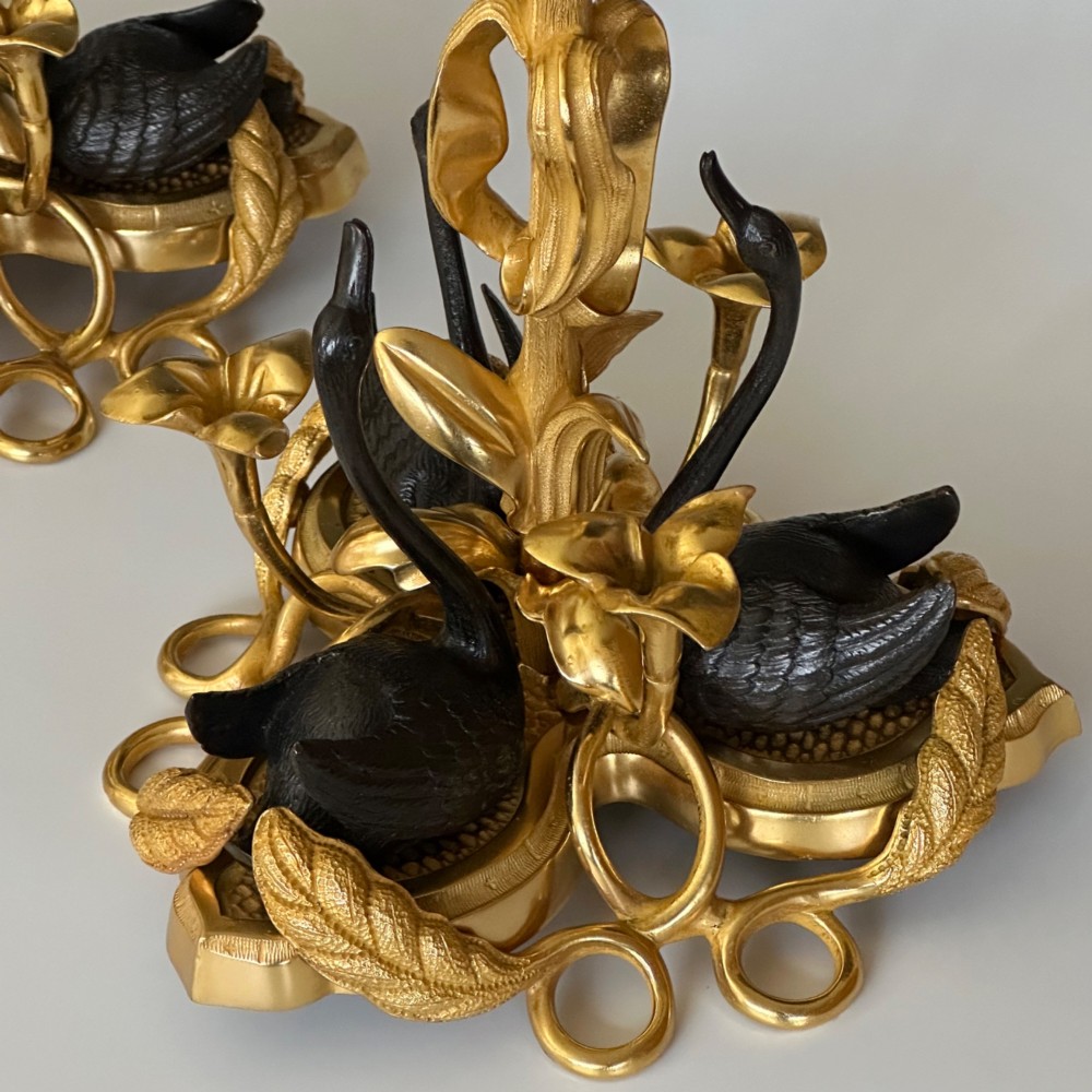 Victorian Ormolu & Parcel Bronze Candlesticks View V