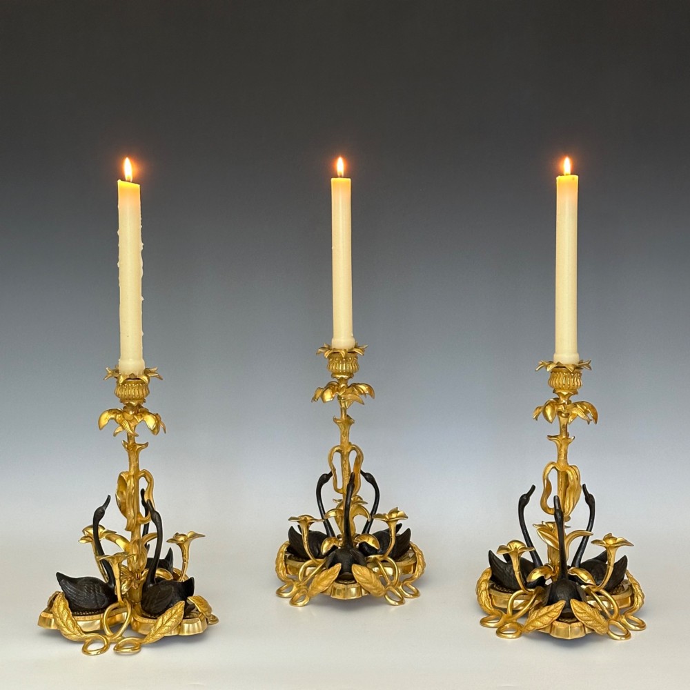 Victorian Ormolu & Parcel Bronze Candlesticks View VI
