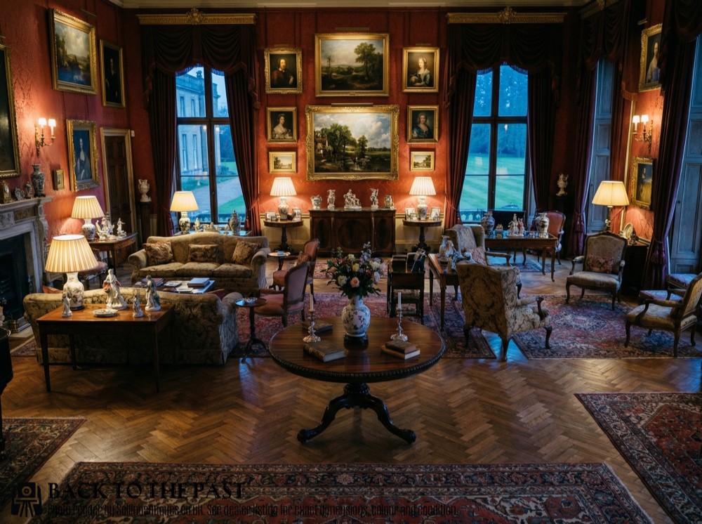A 19th-century William IV oval centre table constructed from figured albuera wood with a gadrooned rim and a turned pedestal base. View VII