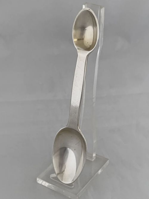 STERLING SILVER MEDICINE SPOON 1872 LONDON VICTORIAN HENRY HOLLAND ANTIQUE SPOON - ADDITIONAL PHOTO 1