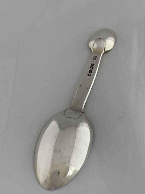 STERLING SILVER MEDICINE SPOON 1872 LONDON VICTORIAN HENRY HOLLAND ANTIQUE SPOON - ADDITIONAL PHOTO 4
