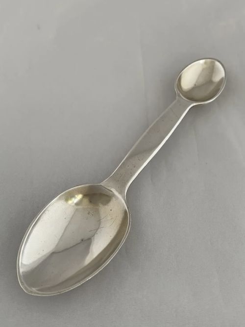 STERLING SILVER MEDICINE SPOON 1872 LONDON VICTORIAN HENRY HOLLAND ANTIQUE SPOON - ADDITIONAL PHOTO 5