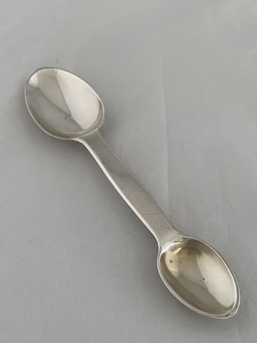 STERLING SILVER MEDICINE SPOON 1872 LONDON VICTORIAN HENRY HOLLAND ANTIQUE SPOON - ADDITIONAL PHOTO 7