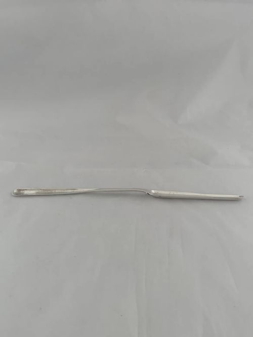 STERLING SILVER MARROW SCOOP 1808 LONDON GEORGIAN THOMAS JOHNSON ANTIQUE SPOON - ADDITIONAL PHOTO 2