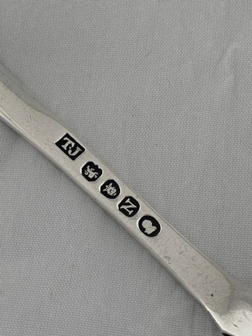 STERLING SILVER MARROW SCOOP 1808 LONDON GEORGIAN THOMAS JOHNSON ANTIQUE SPOON - ADDITIONAL PHOTO 4