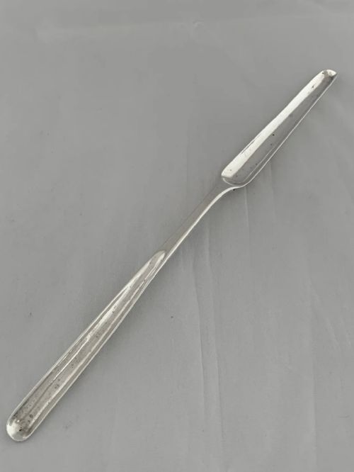 STERLING SILVER MARROW SCOOP 1808 LONDON GEORGIAN THOMAS JOHNSON ANTIQUE SPOON - ADDITIONAL PHOTO 5